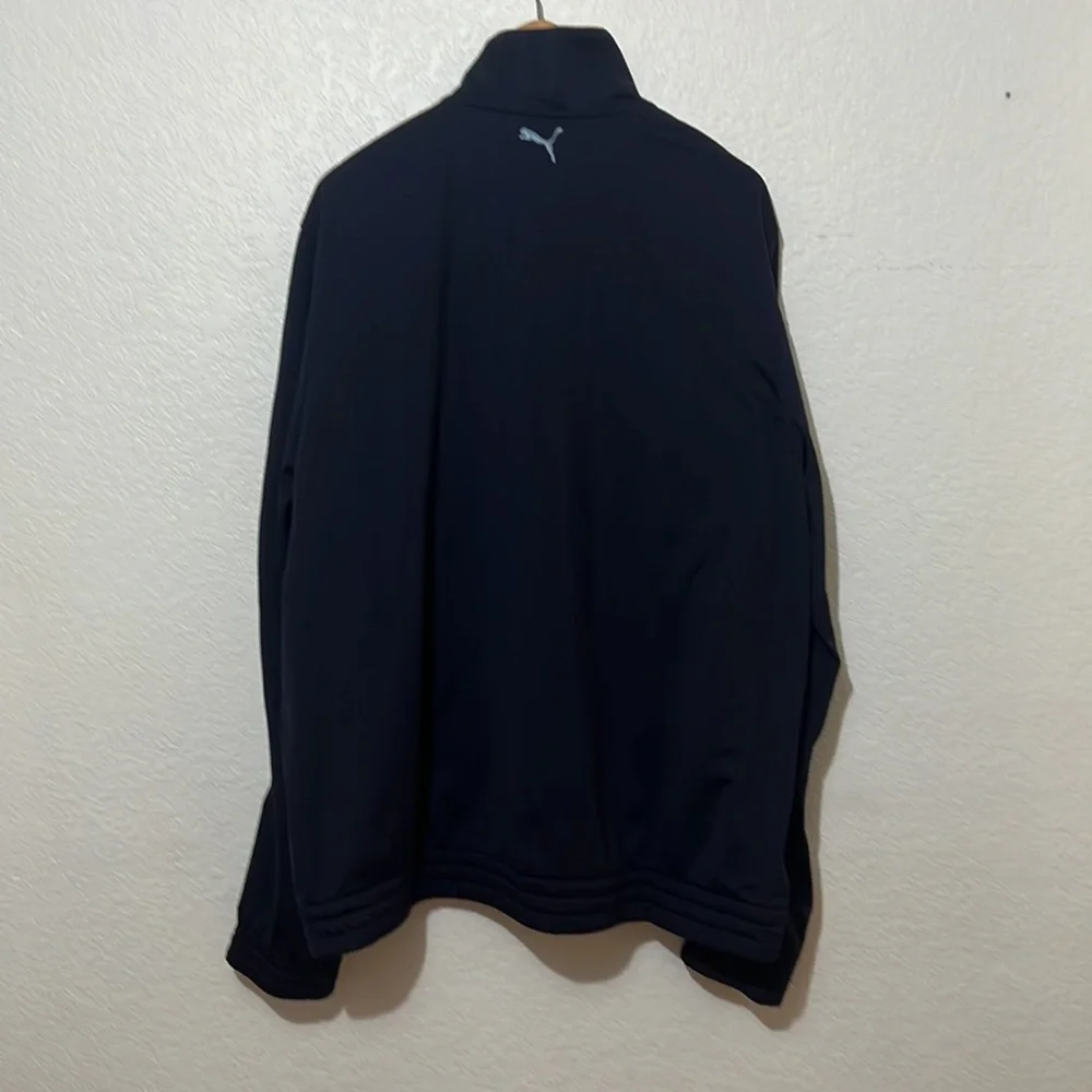 PUMA Track Jacket Blue Full Zip Large Chest Logo Sport Lifestyle Men's Size XXL
